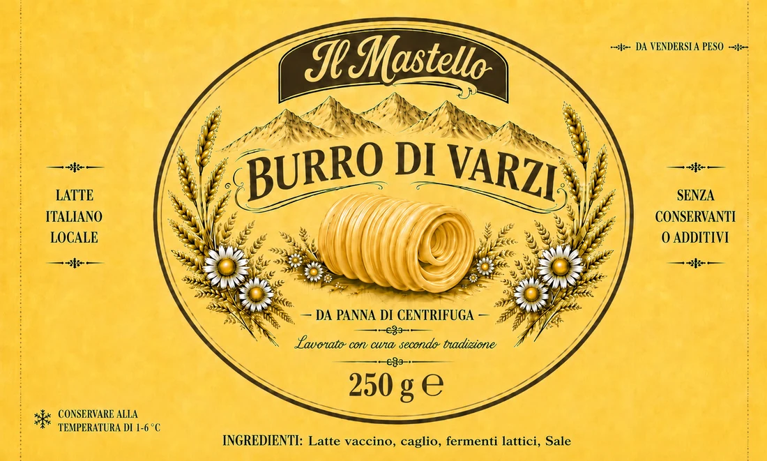 Etichetta Burro di Varzi 250 g