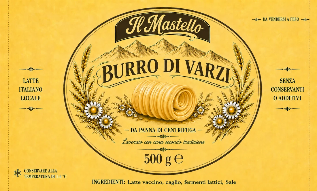 Etichetta Burro di Varzi 500 g
